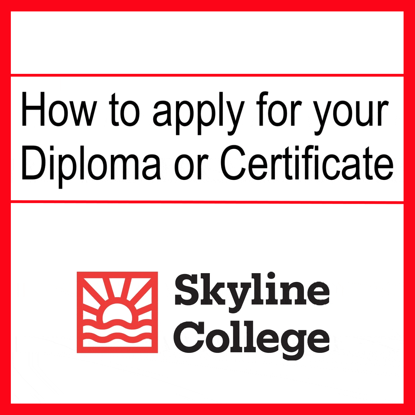 pictorial explanation of the 4 steps to apply for a diploma or certificate