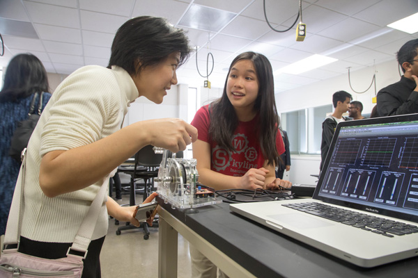 students in fab lab