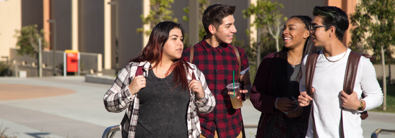 students gathered on Skyline College campus