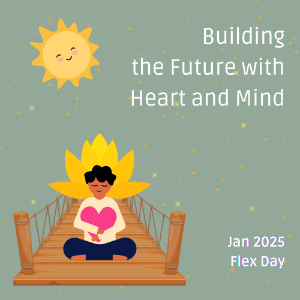 heart and mind person seated with lotus behind them holding a heart 