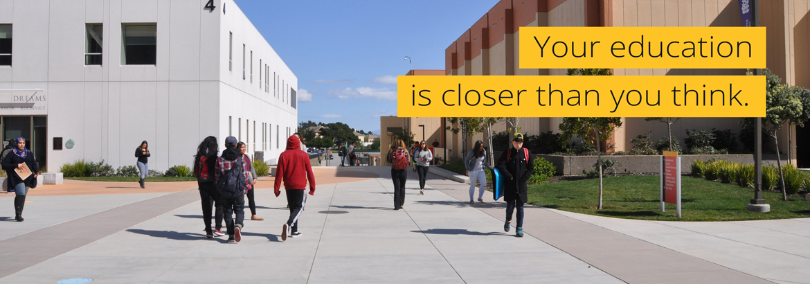 image of campus with text 'your education is closer than you think'