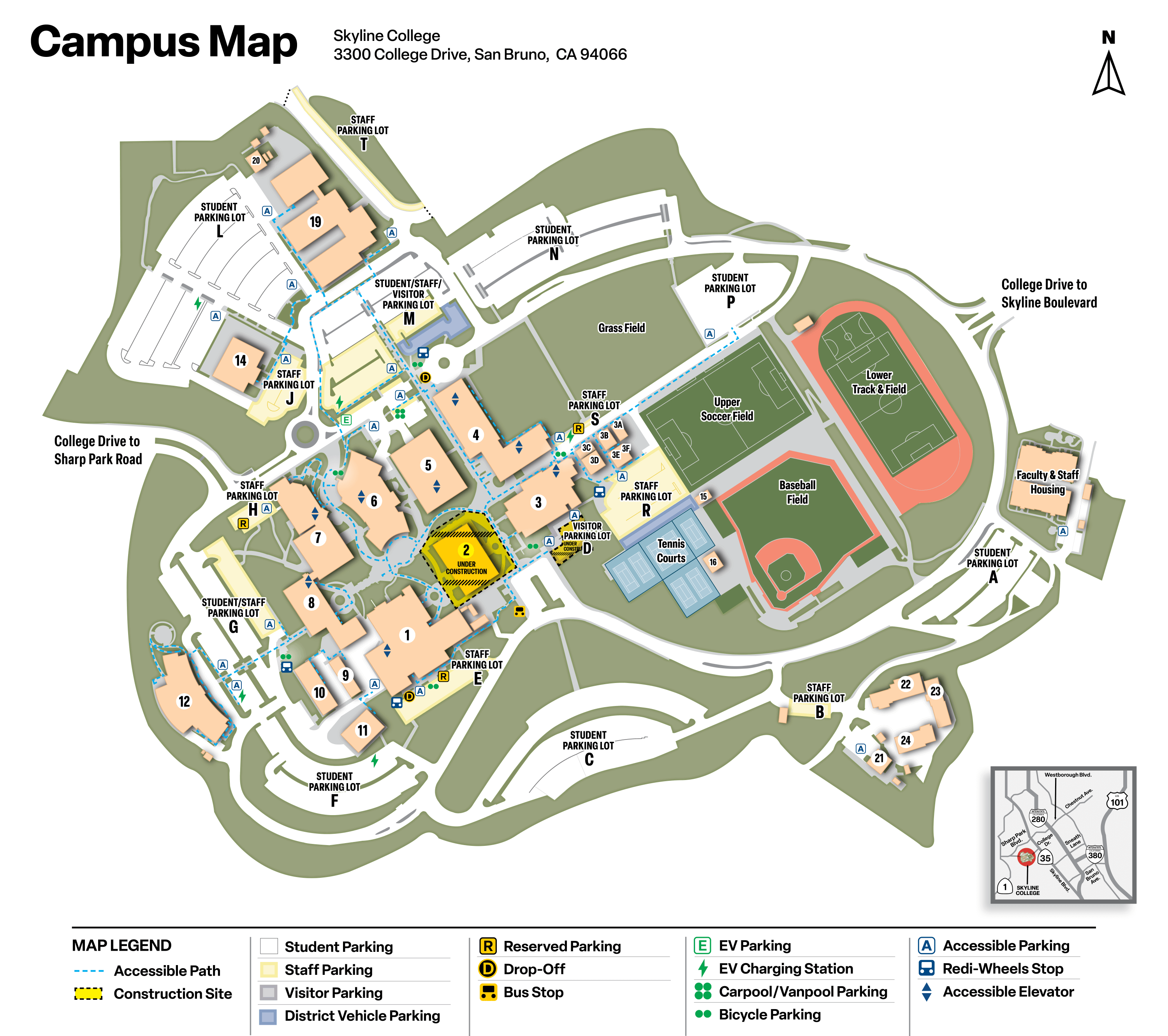 Skyline College Campus Map