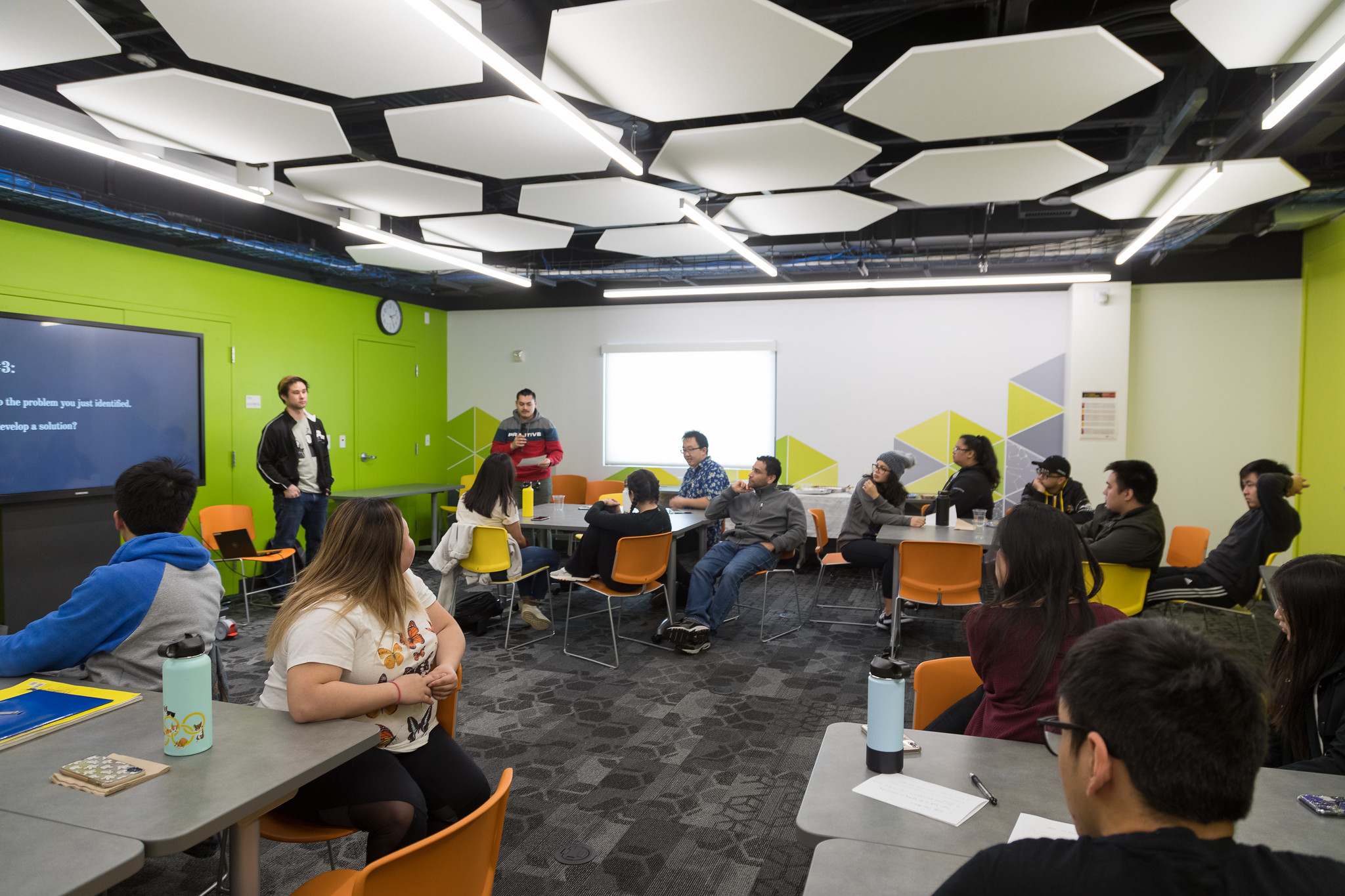 students listening to a lecture in a data science classroom