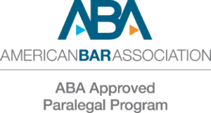 American Bar Association logo designating approval of this Paralegal Program