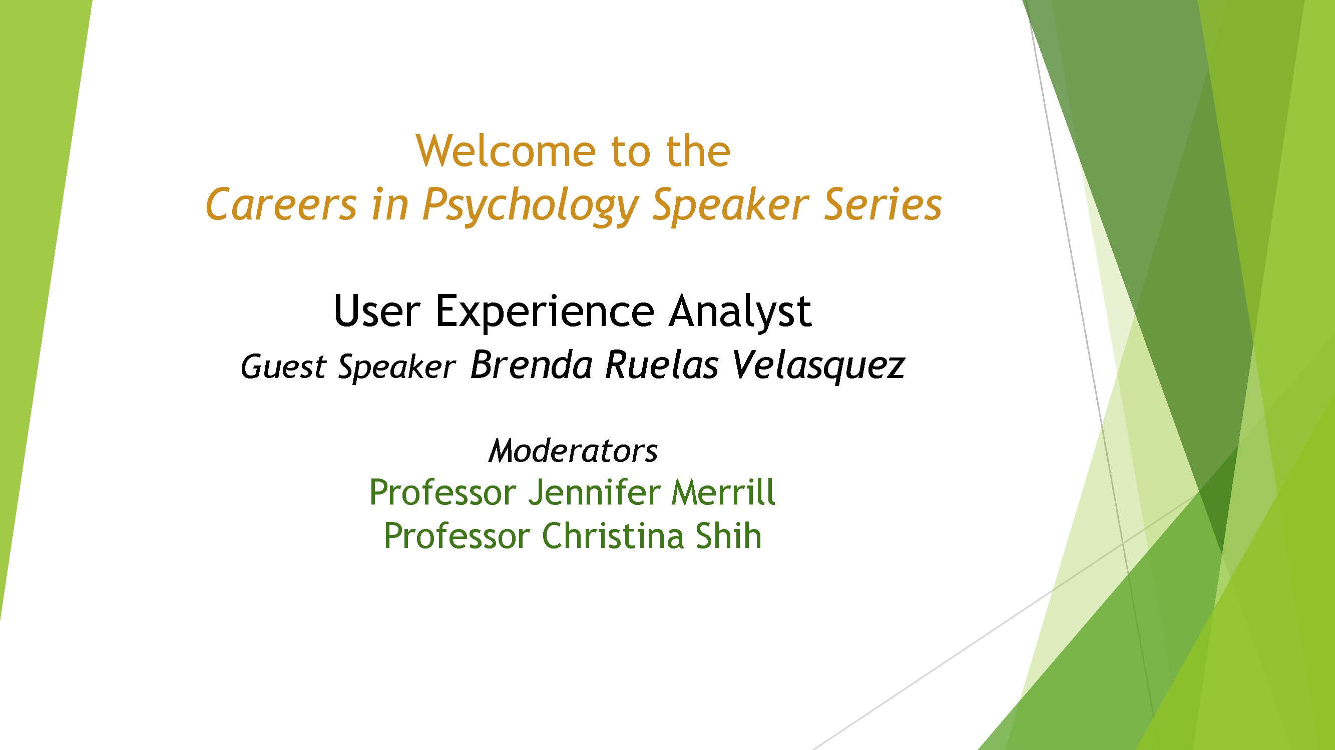User Experience Analyst Presentation Intro Slide