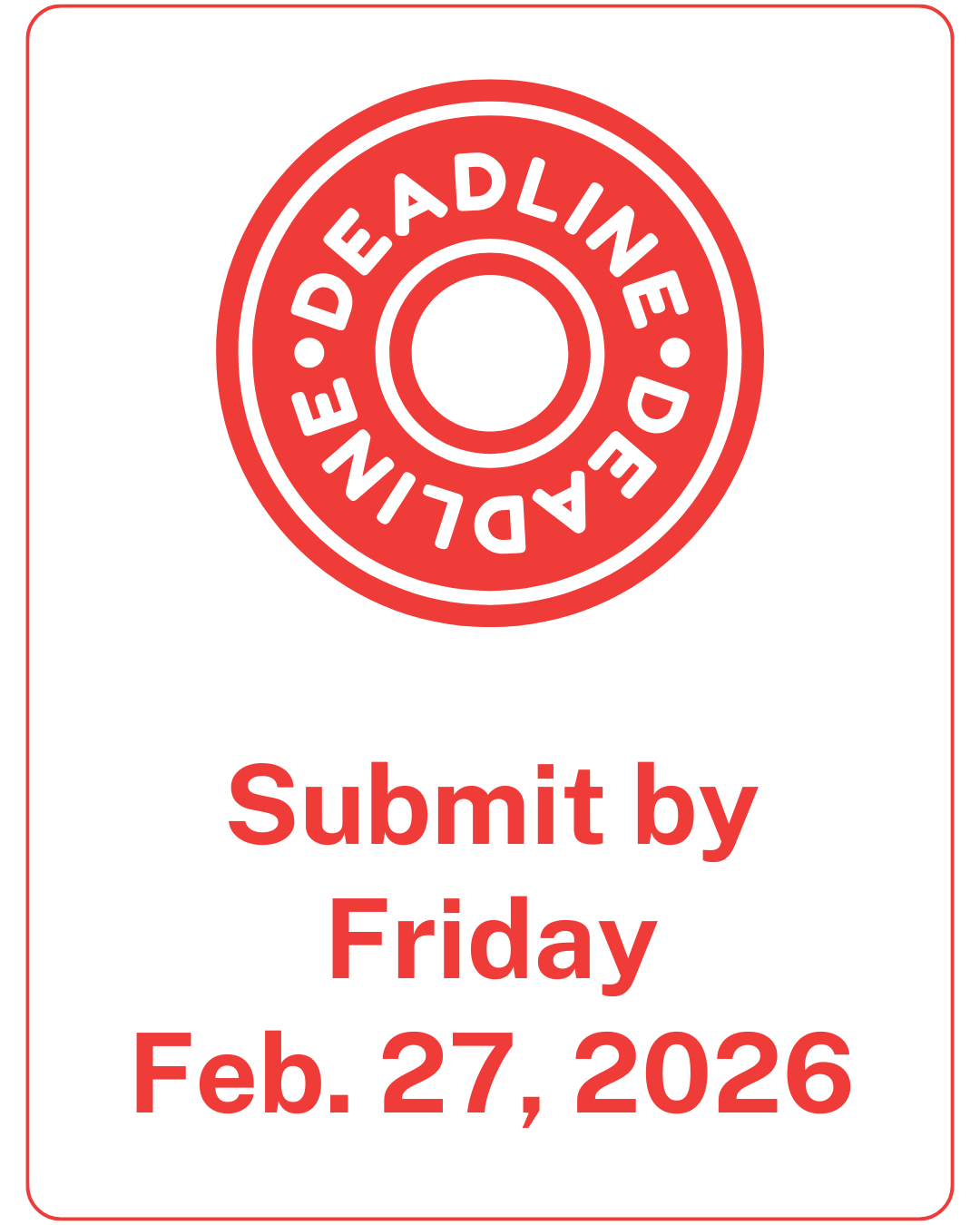 Talisman Deadline is February 27, 2026