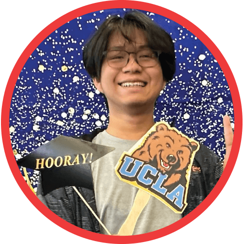 transfer student with UCLA pennant